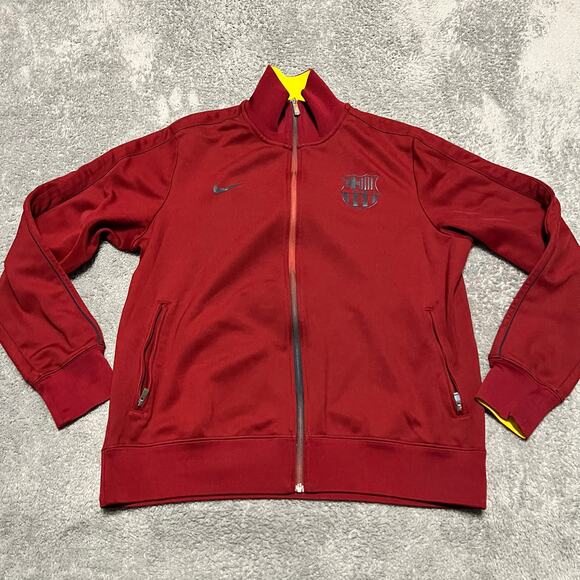 Nike Jacket Mens XL FC Barcelona Track Full Zip Barca Red 478157 - Picture 1 of 9